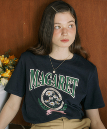 マガレットアートワークTシャツ - ネイビー