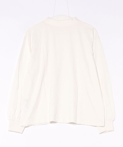 MARAI(マーライ)の「モックネックボリューム袖ロンT コットン100%(Tシャツ/カットソー・レディース・ブラック/オフホワイト・M~L/4L~5L/LL~3L)」の11枚目の写真