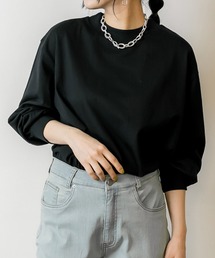 MARAI | モックネックボリューム袖ロンT コットン100％(Tシャツ/カットソー)