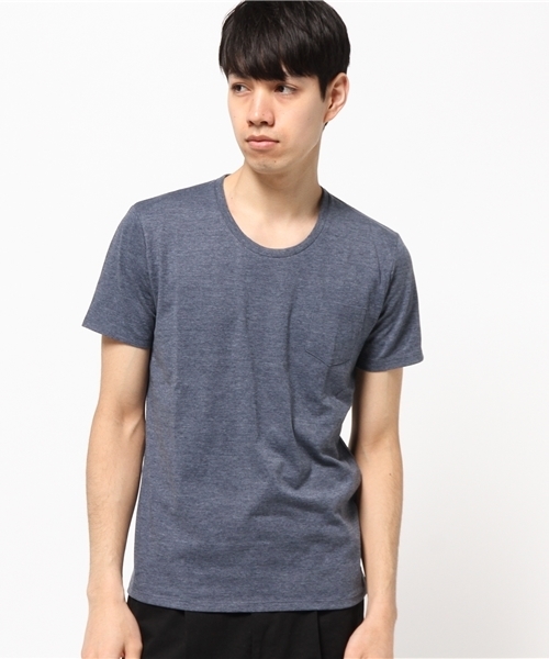 koe（コエ）の「UネックポケットTシャツ（Tシャツ/カットソー・メンズ・マスタード/グリーン/オフホワイト/グレー/ピンク/ネイビー・SMALL/LARGE/LL/MEDIUM）」の5枚目の写真