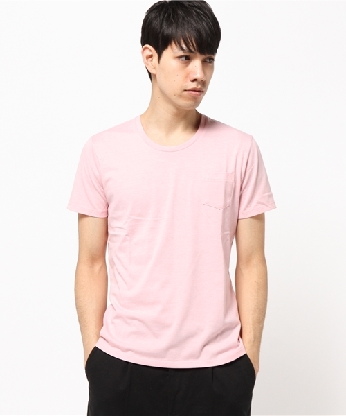 koe（コエ）の「UネックポケットTシャツ（Tシャツ/カットソー・メンズ・マスタード/グリーン/オフホワイト/グレー/ピンク/ネイビー・SMALL/LARGE/LL/MEDIUM）」の6枚目の写真