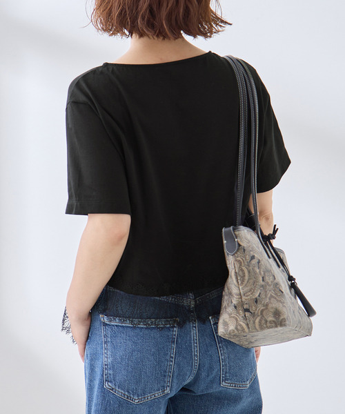 journal standard L'essage(ジャーナルスタンダードレサージュ)の「レーストップスTシャツ(Tシャツ/カットソー・レディース・ホワイト/ブラック・FREE)」の22枚目の写真