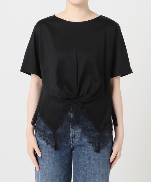 journal standard L'essage(ジャーナルスタンダードレサージュ)の「レーストップスTシャツ(Tシャツ/カットソー・レディース・ホワイト/ブラック・FREE)」の9枚目の写真