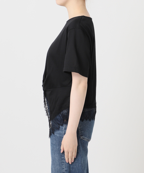 journal standard L'essage(ジャーナルスタンダードレサージュ)の「レーストップスTシャツ(Tシャツ/カットソー・レディース・ホワイト/ブラック・FREE)」の10枚目の写真