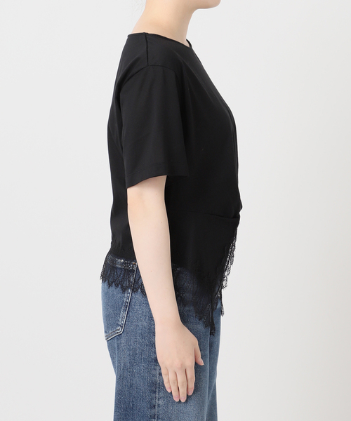 journal standard L'essage(ジャーナルスタンダードレサージュ)の「レーストップスTシャツ(Tシャツ/カットソー・レディース・ホワイト/ブラック・FREE)」の12枚目の写真