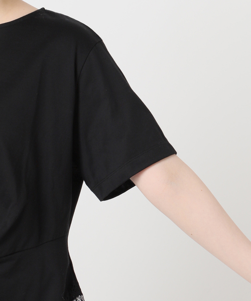 journal standard L'essage(ジャーナルスタンダードレサージュ)の「レーストップスTシャツ(Tシャツ/カットソー・レディース・ホワイト/ブラック・FREE)」の13枚目の写真