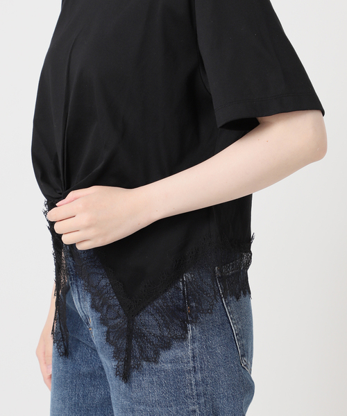 journal standard L'essage(ジャーナルスタンダードレサージュ)の「レーストップスTシャツ(Tシャツ/カットソー・レディース・ホワイト/ブラック・FREE)」の14枚目の写真