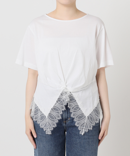 journal standard L'essage(ジャーナルスタンダードレサージュ)の「レーストップスTシャツ(Tシャツ/カットソー・レディース・ホワイト/ブラック・FREE)」の16枚目の写真