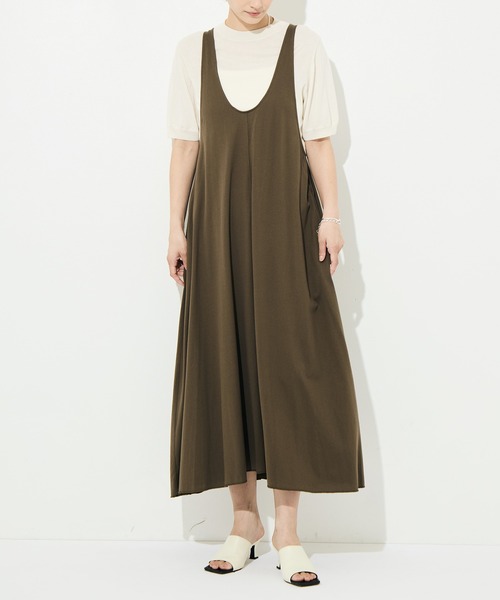 HAKUJI（ハクジ）の「[HAKUJI/ハクジ]Compact cotton tank dress（ワンピース・レディース・ブラック/ブラウン・2/1）」の2枚目の写真