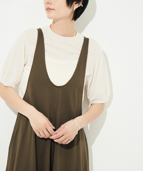 HAKUJI（ハクジ）の「[HAKUJI/ハクジ]Compact cotton tank dress（ワンピース・レディース・ブラック/ブラウン・2/1）」の8枚目の写真