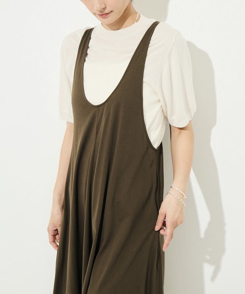 HAKUJI（ハクジ）の「[HAKUJI/ハクジ]Compact cotton tank dress（ワンピース・レディース・ブラック/ブラウン・2/1）」の10枚目の写真