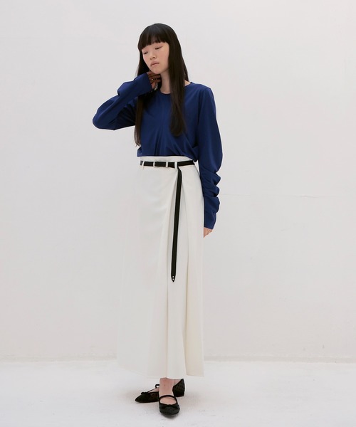 DRESSLAVE(ドレスレイブ)の「one pleats long skirt(ワンタックロングスカート)(スカート・レディース・ネイビー/ホワイト・38/36)」の16枚目の写真
