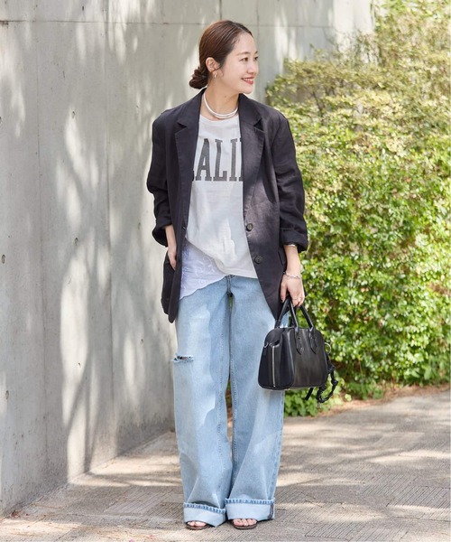 JOURNAL STANDARD(ジャーナルスタンダード)の「《追加2》リネン SB-2B ジャケット(テーラードジャケット・レディース・ブラウン/ブラック・FREE)」の14枚目の写真