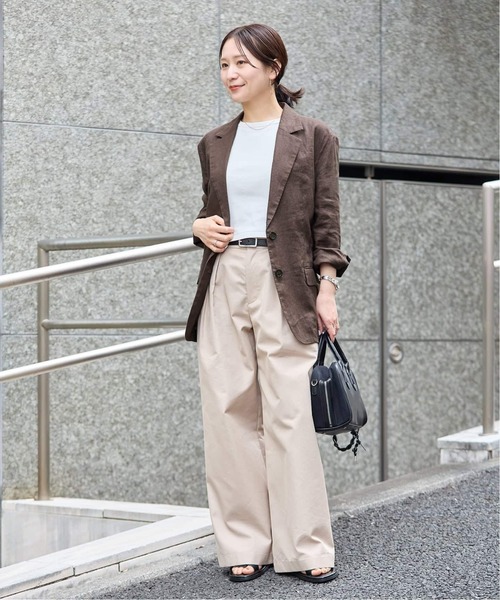 JOURNAL STANDARD(ジャーナルスタンダード)の「《追加2》リネン SB-2B ジャケット(テーラードジャケット・レディース・ブラウン/ブラック・FREE)」の15枚目の写真