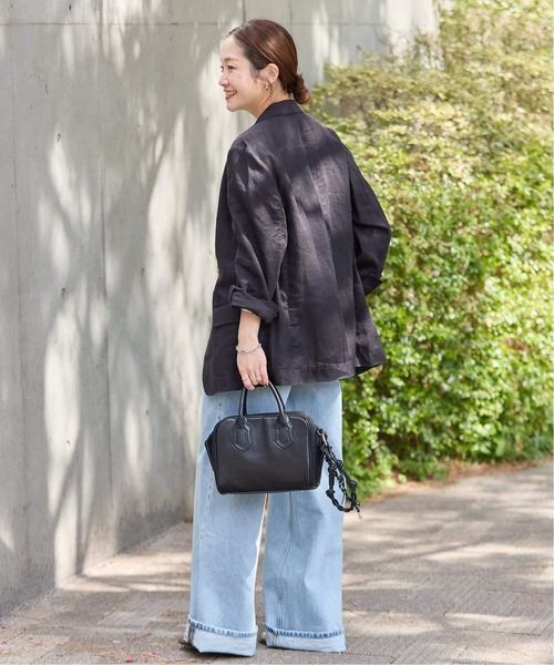 JOURNAL STANDARD(ジャーナルスタンダード)の「《追加2》リネン SB-2B ジャケット(テーラードジャケット・レディース・ブラウン/ブラック・FREE)」の11枚目の写真