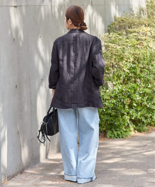 JOURNAL STANDARD(ジャーナルスタンダード)の「《追加2》リネン SB-2B ジャケット(テーラードジャケット・レディース・ブラウン/ブラック・FREE)」の12枚目の写真