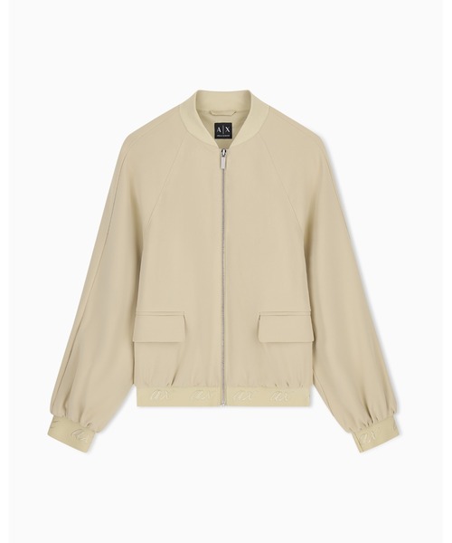 ARMANI EXCHANGE（アルマーニエクスチェンジ）の「【A|X アルマーニ エクスチェンジ】axロゴテープ ボンバーブルゾンジャケット（ZOZO限定カラー含）（ブルゾン・レディース・ブラック/ライトベージュ・X-SMALL/X-LARGE/SMALL/MEDIUM/LARGE）」の2枚目の写真