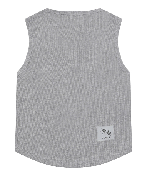 COIRIS(コイリス)の「アリナボタン クロップグルーミングスリーブレス (4カラー)(Tシャツ/カットソー・レディース・ベージュ/ホワイト/ブラック/ライトグレー・FREE)」の5枚目の写真