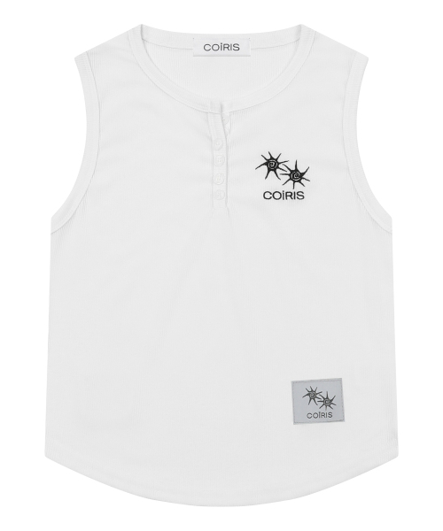 COIRIS(コイリス)の「アリナボタン クロップグルーミングスリーブレス (4カラー)(Tシャツ/カットソー・レディース・ベージュ/ホワイト/ブラック/ライトグレー・FREE)」の14枚目の写真