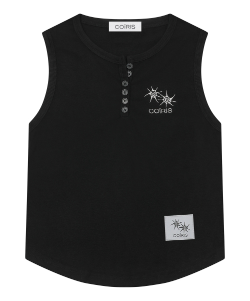 COIRIS(コイリス)の「アリナボタン クロップグルーミングスリーブレス (4カラー)(Tシャツ/カットソー・レディース・ベージュ/ホワイト/ブラック/ライトグレー・FREE)」の19枚目の写真