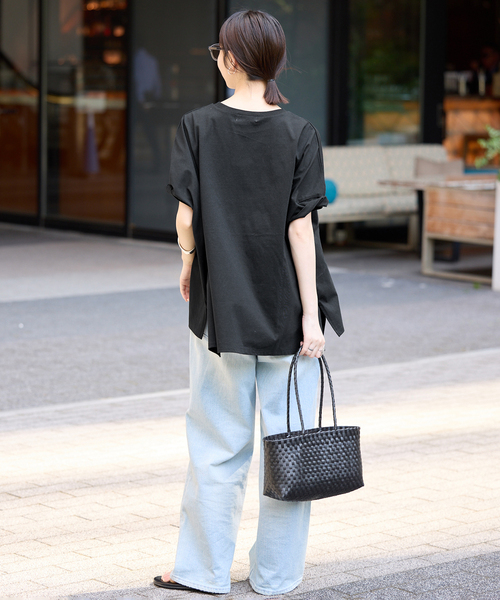 SLOBE IENA(スローブイエナ)の「LIFE フォトドルマンTシャツ(Tシャツ/カットソー・レディース・ホワイト/ブラック・FREE)」の7枚目の写真