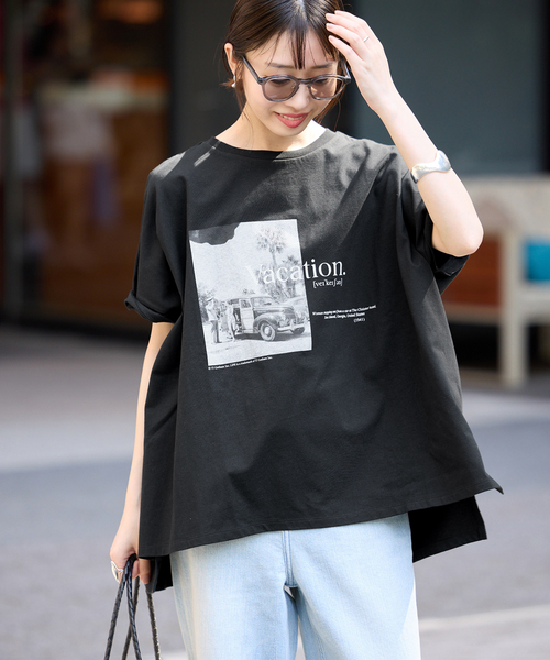 SLOBE IENA(スローブイエナ)の「LIFE フォトドルマンTシャツ(Tシャツ/カットソー・レディース・ホワイト/ブラック・FREE)」の22枚目の写真