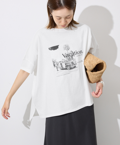SLOBE IENA(スローブイエナ)の「LIFE フォトドルマンTシャツ(Tシャツ/カットソー・レディース・ホワイト/ブラック・FREE)」の19枚目の写真