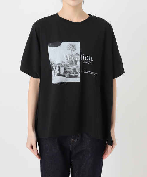 SLOBE IENA(スローブイエナ)の「LIFE フォトドルマンTシャツ(Tシャツ/カットソー・レディース・ホワイト/ブラック・FREE)」の21枚目の写真
