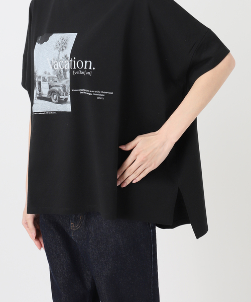 SLOBE IENA(スローブイエナ)の「LIFE フォトドルマンTシャツ(Tシャツ/カットソー・レディース・ホワイト/ブラック・FREE)」の13枚目の写真