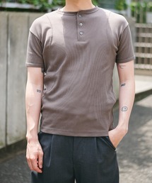 rib compact henry s/s/ヘンリーTシャツ/カッティング/ヘンリーネック/半袖/夏服/CONZ