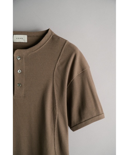 CONZ(コンズ)の「rib compact henry s/s/ヘンリーTシャツ/カッティング/ヘンリーネック/半袖/夏服/CONZ(Tシャツ/カットソー・メンズ・ブラウン/ブラック/ダークグレー/その他・1/2/3)」の7枚目の写真