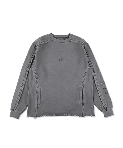 WIND AND SEA(ウィンダンシー)の「The Rolling Stones x WDS Studs&Rhine Stones Crewn(Tシャツ/カットソー・メンズ・チャコール/オフホワイト・MEDIUM/SMALL/LARGE)」の6枚目の写真