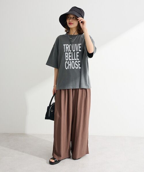 Green Parks(グリーンパークス)の「ピグメントロゴTシャツ(Tシャツ/カットソー・レディース・チャコールグレー/ブラウン/ホワイト系その他2・FREE)」の21枚目の写真