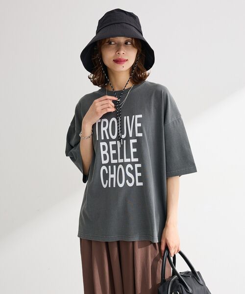 Green Parks(グリーンパークス)の「ピグメントロゴTシャツ(Tシャツ/カットソー・レディース・チャコールグレー/ブラウン/ホワイト系その他2・FREE)」の18枚目の写真