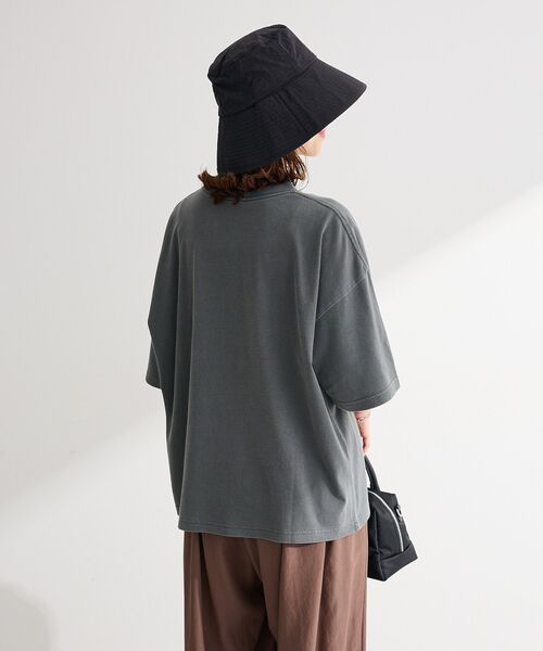 Green Parks(グリーンパークス)の「ピグメントロゴTシャツ(Tシャツ/カットソー・レディース・チャコールグレー/ブラウン/ホワイト系その他2・FREE)」の16枚目の写真