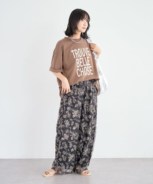 Green Parks(グリーンパークス)の「ピグメントロゴTシャツ(Tシャツ/カットソー・レディース・チャコールグレー/ブラウン/ホワイト系その他2・FREE)」の14枚目の写真