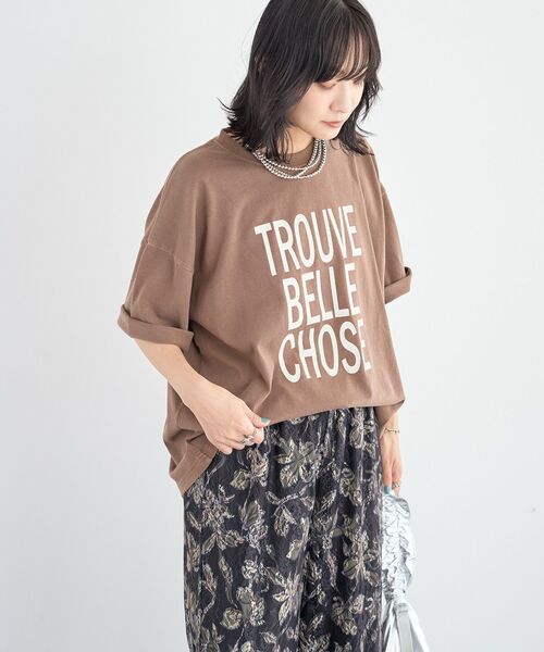 Green Parks(グリーンパークス)の「ピグメントロゴTシャツ(Tシャツ/カットソー・レディース・チャコールグレー/ブラウン/ホワイト系その他2・FREE)」の11枚目の写真