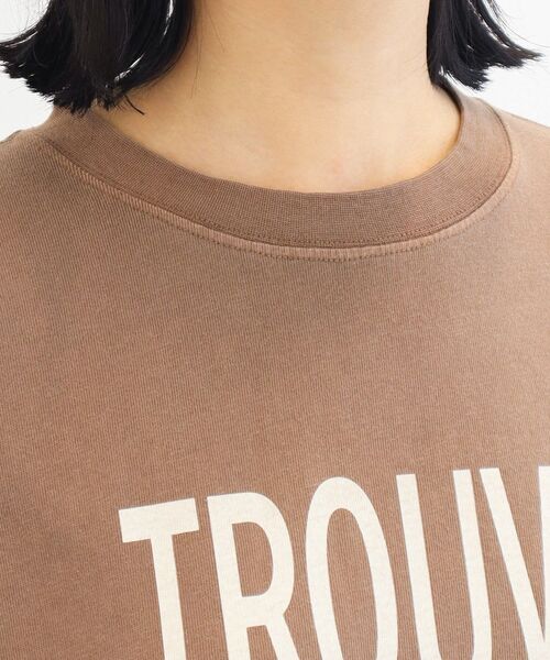 Green Parks(グリーンパークス)の「ピグメントロゴTシャツ(Tシャツ/カットソー・レディース・チャコールグレー/ブラウン/ホワイト系その他2・FREE)」の9枚目の写真