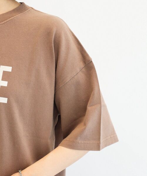 Green Parks(グリーンパークス)の「ピグメントロゴTシャツ(Tシャツ/カットソー・レディース・チャコールグレー/ブラウン/ホワイト系その他2・FREE)」の8枚目の写真