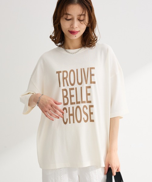Green Parks(グリーンパークス)の「ピグメントロゴTシャツ(Tシャツ/カットソー・レディース・チャコールグレー/ブラウン/ホワイト系その他2・FREE)」の2枚目の写真