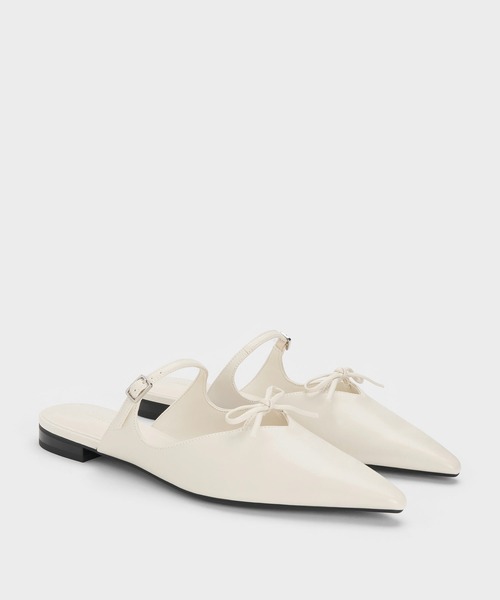 CHARLES & KEITH(チャールズ & キース)の「ボウ フラットシューズ(サンダル・レディース・オフホワイト/ブラック系その他2・22.5cm/23cm/23.5cm/24.5cm/25cm)」の11枚目の写真