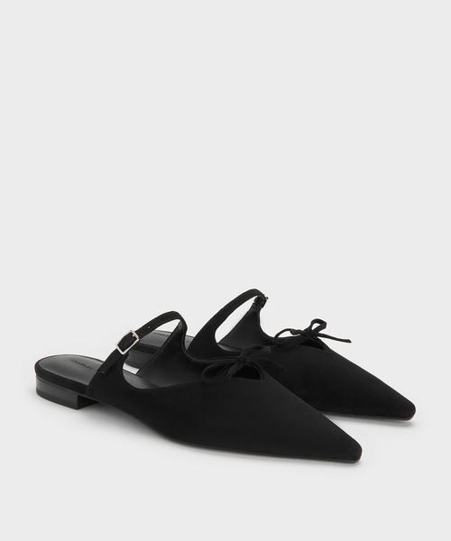 CHARLES & KEITH(チャールズ & キース)の「ボウ フラットシューズ(サンダル・レディース・オフホワイト/ブラック系その他2・22.5cm/23cm/23.5cm/24.5cm/25cm)」の7枚目の写真
