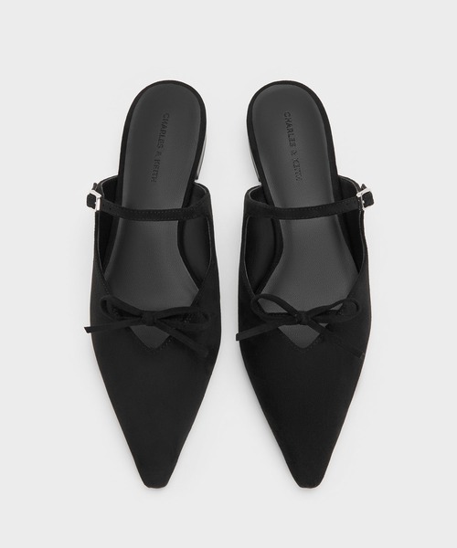 CHARLES & KEITH(チャールズ & キース)の「ボウ フラットシューズ(サンダル・レディース・オフホワイト/ブラック系その他2・22.5cm/23cm/23.5cm/24.5cm/25cm)」の4枚目の写真