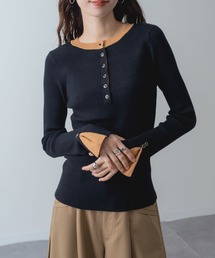 【ANNA LUNA】配色 デザインが 映える 大人 の 上品 ニット