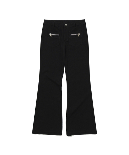 MOAA(モア)の「ダブルポケットジッパーフレアパンツ(その他パンツ・レディース・ブラック/アイボリー・SMALL/MEDIUM)」の8枚目の写真