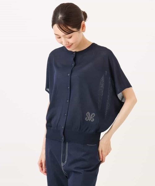 MK MICHEL KLEIN（エムケーミッシェルクラン）の「[洗える]前後2wayラメロゴデザイン シアーニット（ニット/セーター・レディース・レッド/ネイビー/アイボリー・38）」の12枚目の写真