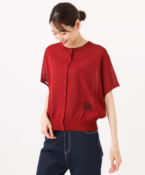 MK MICHEL KLEIN（エムケーミッシェルクラン）の「[洗える]前後2wayラメロゴデザイン シアーニット（ニット/セーター・レディース・レッド/ネイビー/アイボリー・38）」の10枚目の写真