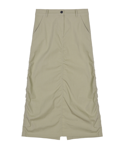NICK&NICOLE(ニックアンドニコール)の「NICOLE SHIRRING LONG SKIRT_BEIGE(スカート・レディース・その他・LARGE/SMALL/MEDIUM)」の1枚目の写真