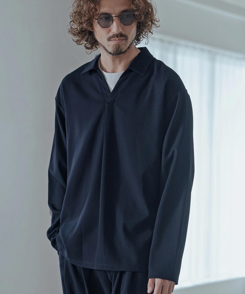 ms6585-Pique Jersey Skipper Pullover Shirt スキッパープルオーバー