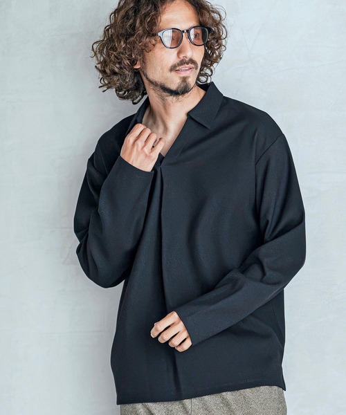 ms6585-Pique Jersey Skipper Pullover Shirt スキッパープルオーバー